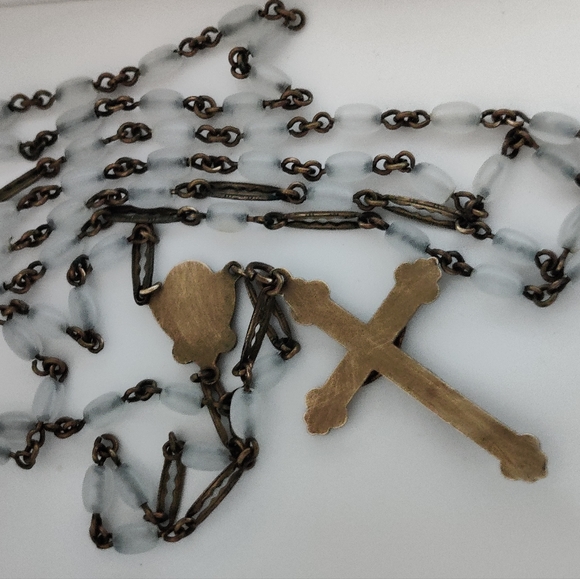 Antique Catholic Brass Rosary - Picture 6 of 15